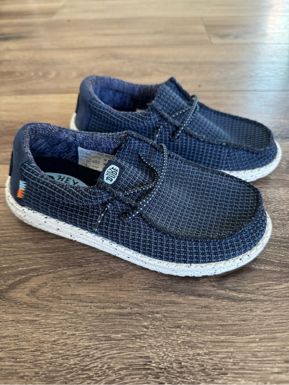 Hey Dude Wally Sport Mesh Kids Slip-On Sneakers Shoes, Navy Blue
